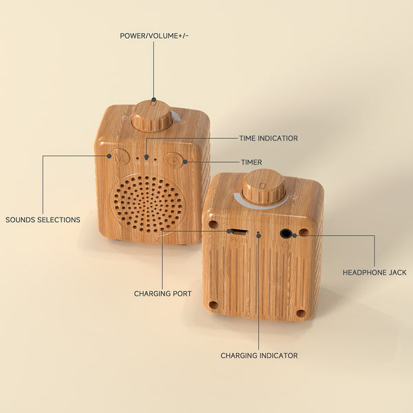 Portable White Noise Speaker with 20 Built-in Soothing Sleep Sounds, Suitable for Sleep, Travel, and Office Relaxation